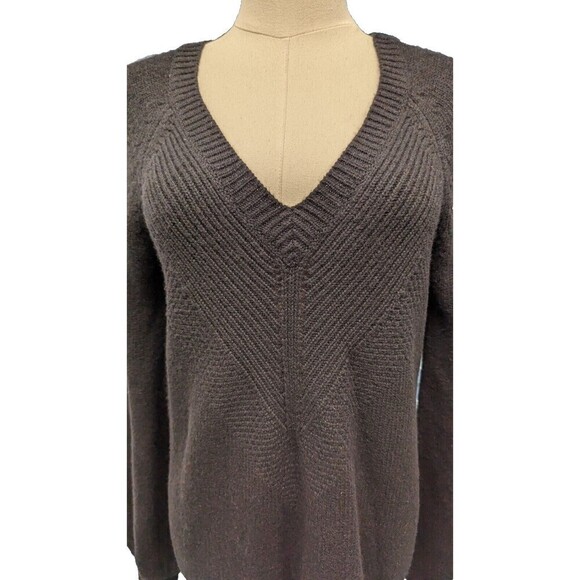 Autumn Cashmere Wool Blend Bishop Sleeve Pullover Vneck Sweater Small - Picture 2 of 8
